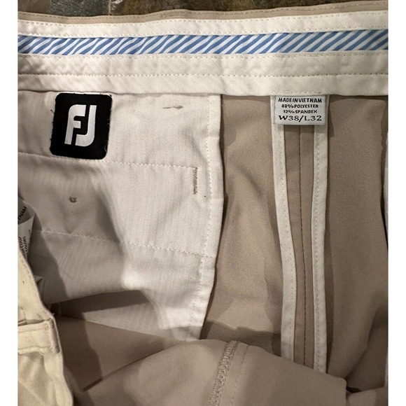 Footjoy Men's Polyester Blend Khaki Traditional Pants Size W38 L32‎ - Picture 2 of 5